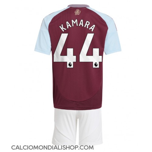 Maglie da calcio Aston Villa Boubacar Kamara #44 Prima Maglia Bambino 2024-25 Manica Corta (+ Pantaloni corti)